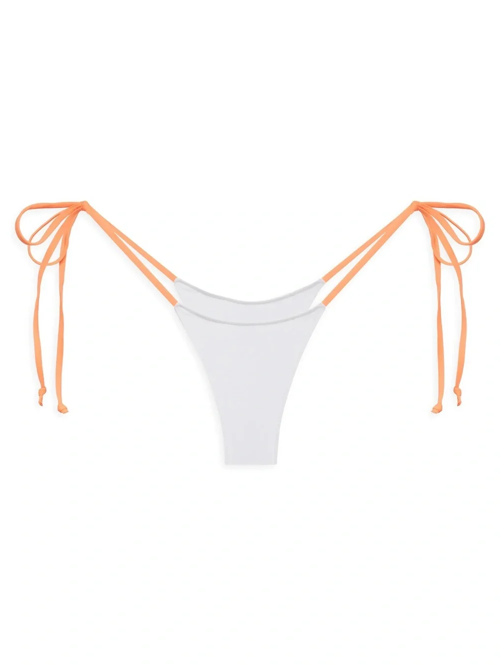 Frankie’s Bikinis Nick Top and Divine Bottom in Sherbet Orange and White